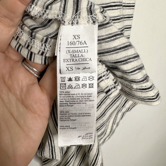 ALL SAINTS Paloma Striped Midi Dress with Knot Front Charcoal Grey Sz XS - Picture 11 of 12